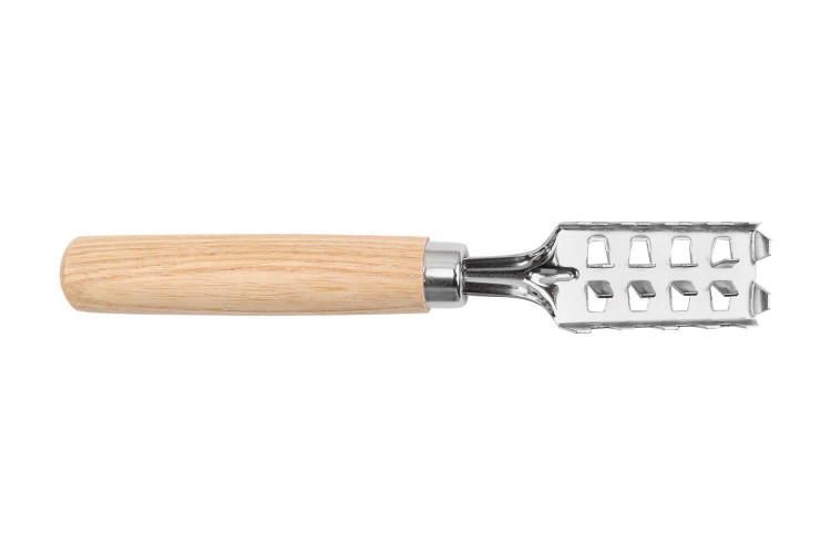 Écailleur à poisson japonais en acier inox 18cm - Manche ergonomique en bois