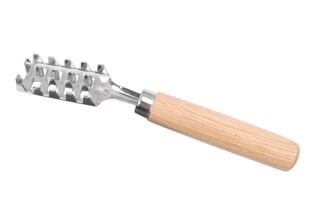 Écailleur à poisson japonais en acier inox 18cm - Manche ergonomique en bois