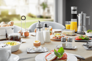Sucrier verseur Gefu Brunch en verre et acier inox 2
