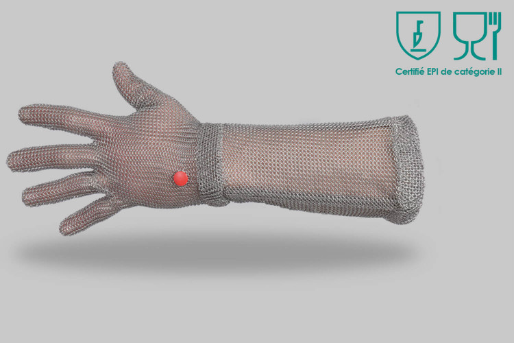 Gant en cotte de maille Manulatex Wilco 2 pour gaucher avec manchette longue