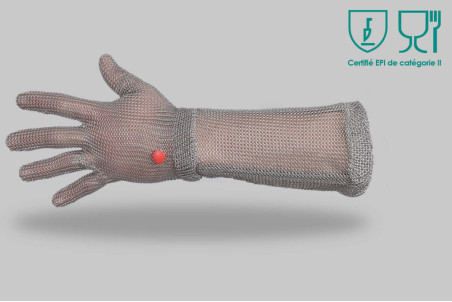 Gant en cotte de maille Manulatex Wilco 2 pour gaucher avec manchette longue