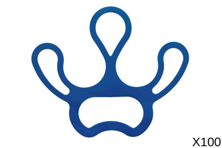 Lot de 100 fixe-gants cotte de maille Manulatex en polyuréthane bleu - Taille M