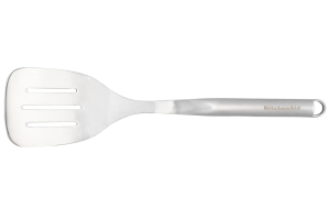 Spatule coudée ajourée en acier inoxydable Kitchen Aid - Compatible lave-vaisselle