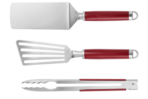 Set d'ustensiles pour grillades Kitchen Aid en acier inox - 3 pièces