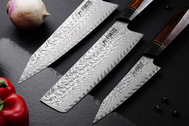 Couteau Fukito Desert Damas 67 couches modèle nakiri 18cm
