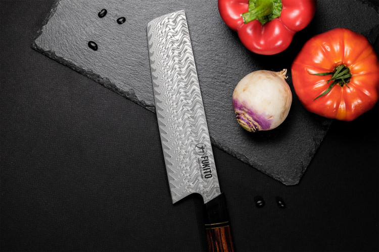 Couteau Fukito Desert Damas 67 couches modèle nakiri 18cm
