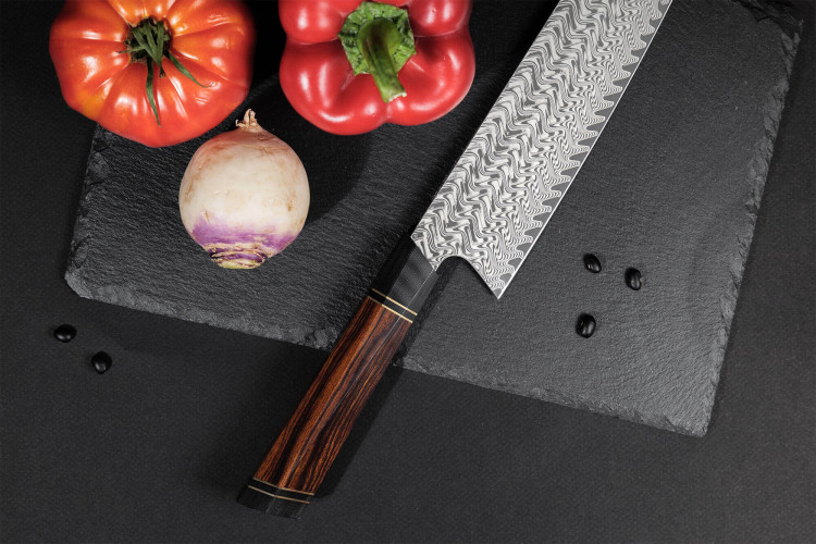Couteau Fukito Desert Damas 67 couches modèle nakiri 18cm