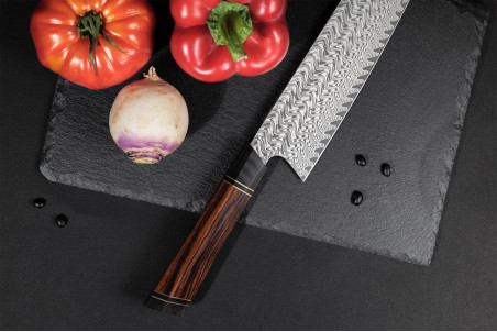 Couteau Fukito Desert Damas 67 couches modèle nakiri 18cm