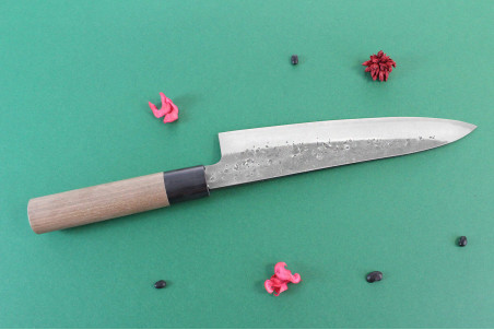 Couteau de chef japonais traditionnel Wusaki Nakata BS2 manche en noyer - Lame San Mai 21cm