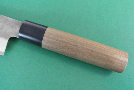 Couteau de chef japonais traditionnel Wusaki Nakata BS2 manche en noyer - Lame San Mai 21cm