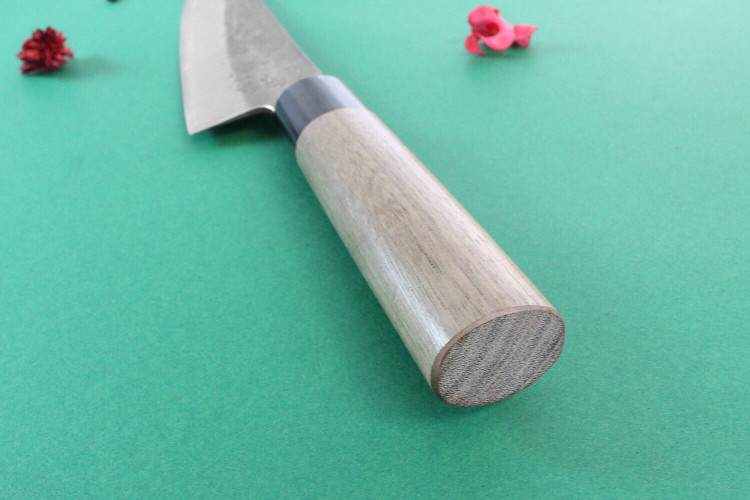 Couteau de chef japonais traditionnel Wusaki Nakata BS2 manche en noyer - Lame San Mai 21cm