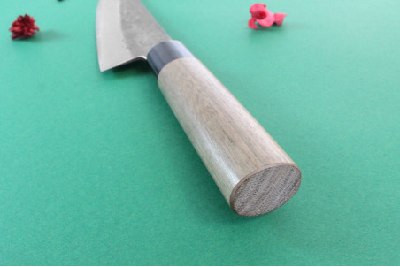 Couteau de chef japonais traditionnel Wusaki Nakata BS2 manche en noyer - Lame San Mai 21cm