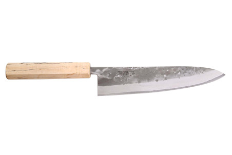 Couteau de chef japonais traditionnel Wusaki Nakata Erable BS2 manche en érable - Lame San Mai 21cm