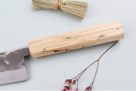 Couteau de chef japonais traditionnel Wusaki Nakata Erable BS2 manche en érable - Lame San Mai 21cm