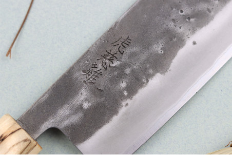 Couteau nakiri japonais traditionnel Wusaki Nakata Erable BS2 manche en érable - Lame San Mai 16,5cm