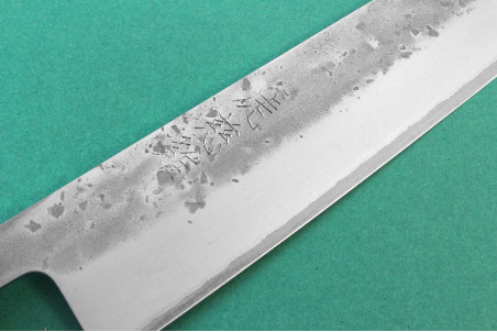 Couteau sujihiki japonais traditionnel Wusaki Nakata BS2 manche en noyer - Lame San Mai 24cm