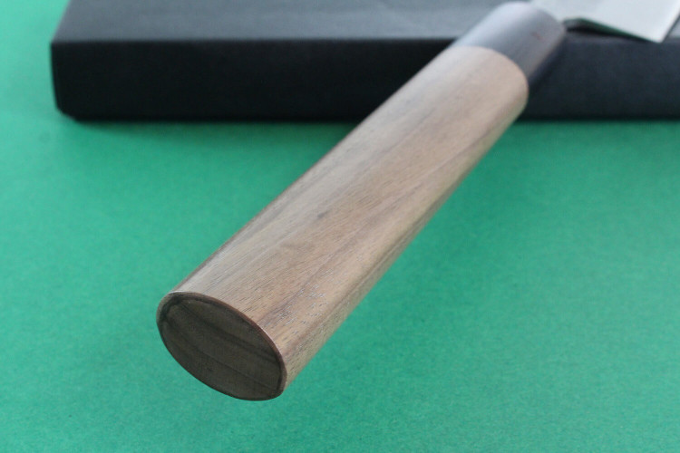 Couteau sujihiki japonais traditionnel Wusaki Nakata BS2 manche en noyer - Lame San Mai 24cm