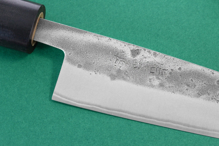 Couteau universel japonais traditionnel Wusaki Nakata BS2 manche en noyer - Lame San Mai 13,5cm
