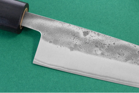 Couteau universel japonais traditionnel Wusaki Nakata BS2 manche en noyer - Lame San Mai 13,5cm
