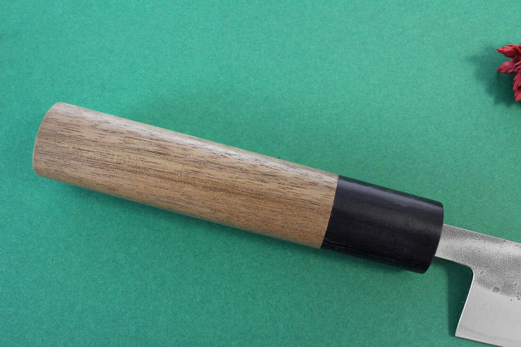 Couteau universel japonais traditionnel Wusaki Nakata BS2 manche en noyer - Lame San Mai 13,5cm