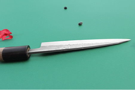 Couteau universel japonais traditionnel Wusaki Nakata BS2 manche en noyer - Lame San Mai 13,5cm