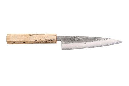 Couteau universel japonais traditionnel Wusaki Nakata Erable BS2 manche en érable - Lame San Mai 13,5cm