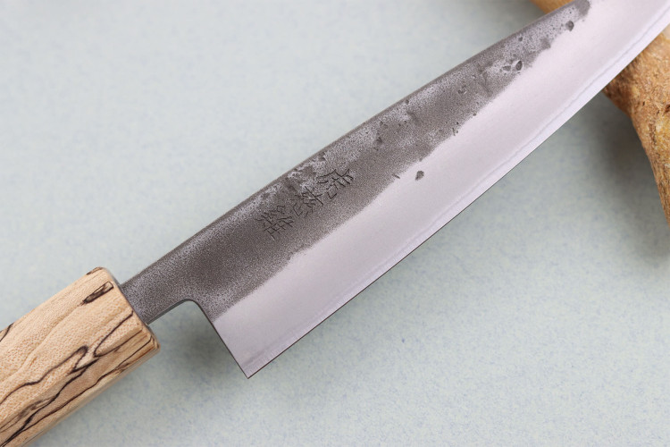 Couteau universel japonais traditionnel Wusaki Nakata Erable BS2 manche en érable - Lame San Mai 13,5cm