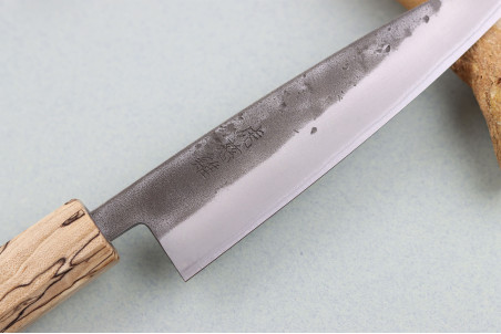 Couteau universel japonais traditionnel Wusaki Nakata Erable BS2 manche en érable - Lame San Mai 13,5cm