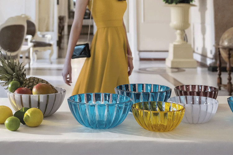 Saladier bleu Guzzini Dolcevita en polymère recyclable