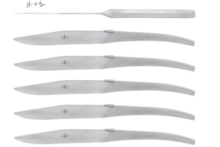 Coffret de 6 couteaux de table satinés Forge de LAGUIOLE design C+B Lefebvre