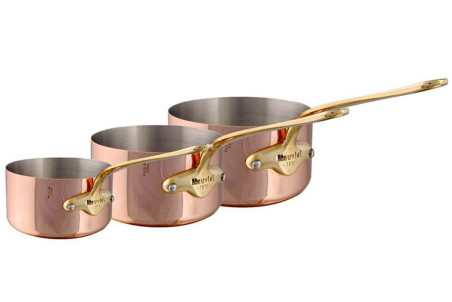 Casserole Mauviel M'Héritage 200B en cuivre inox et poignée en bronze