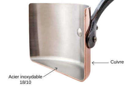 Casserole Mauviel M'Héritage 200B en cuivre inox et poignée en bronze