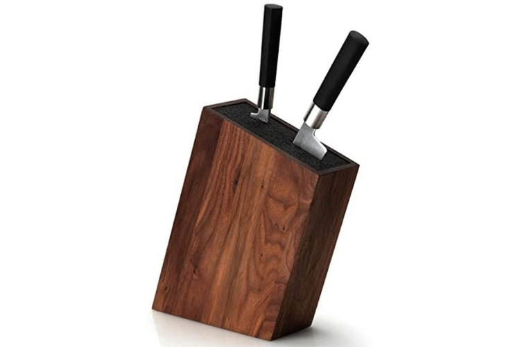 Bloc de rangement pour couteaux de cuisine Continenta en bois de noyer - Bloc vide