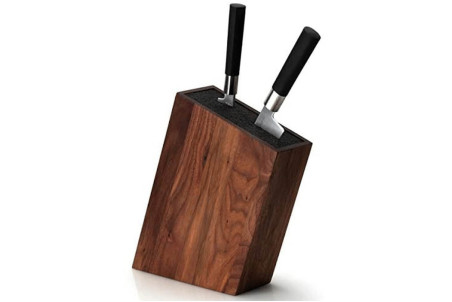 Bloc de rangement pour couteaux de cuisine Continenta en bois de noyer - Bloc vide
