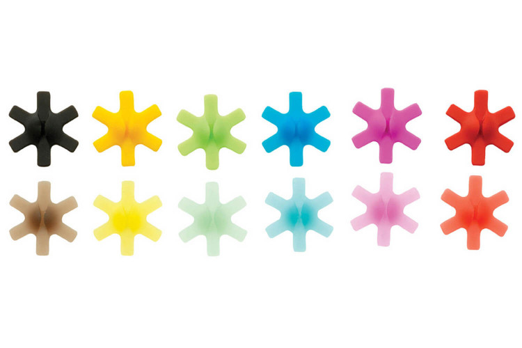 Lot de marque-verres Mastrad en silicone colorés - 12 pièces