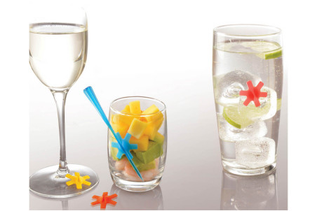 Lot de marque-verres Mastrad en silicone colorés - 12 pièces
