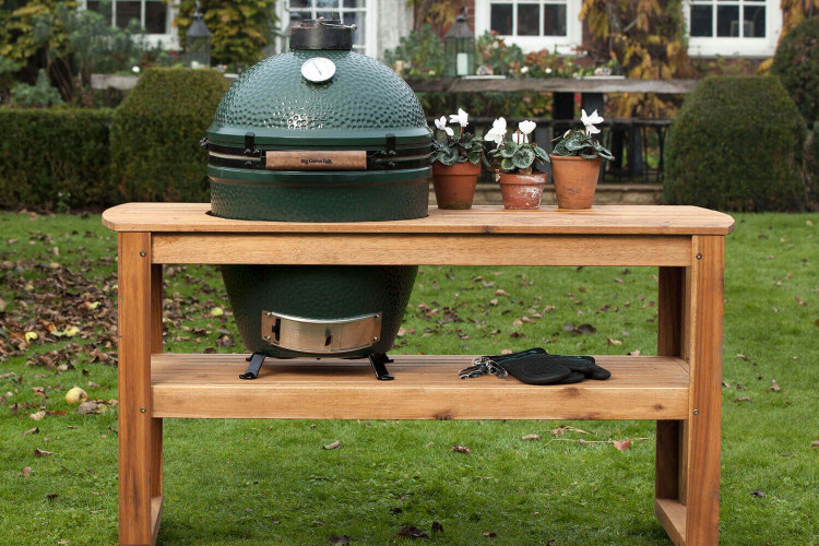Table en eucalyptus pour Big Green Egg Large - 150x60x80cm