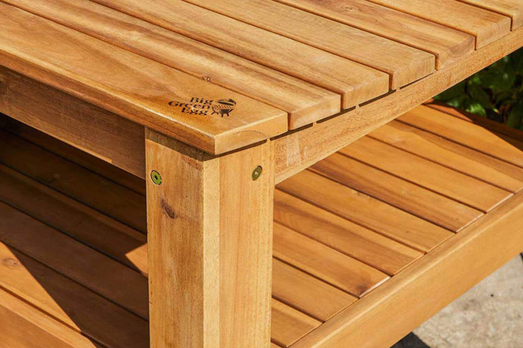 Table en eucalyptus pour Big Green Egg Large - 150x60x80cm