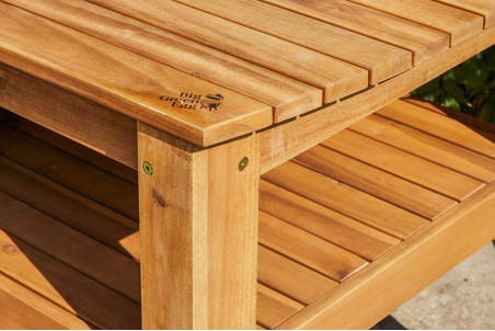 Table en eucalyptus pour Big Green Egg Large - 150x60x80cm