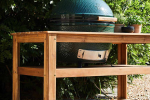 Table en bois d'eucalyptus Big Green Egg XLarge pour barbecue 2