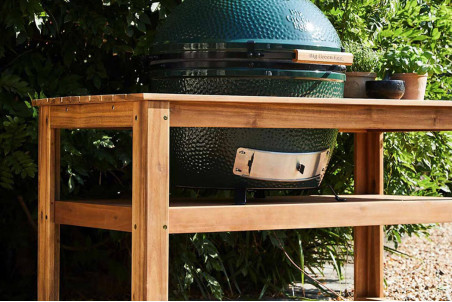 Table en bois d'eucalyptus Big Green Egg XLarge pour barbecue