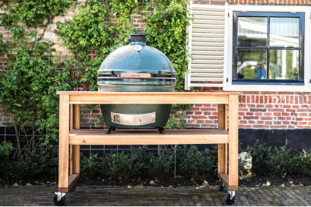 Table en bois d'eucalyptus Big Green Egg XLarge pour barbecue