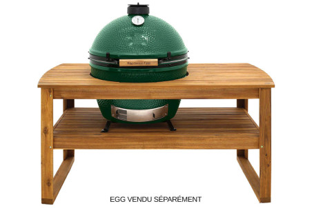 Table en bois d'eucalyptus Big Green Egg XLarge pour barbecue