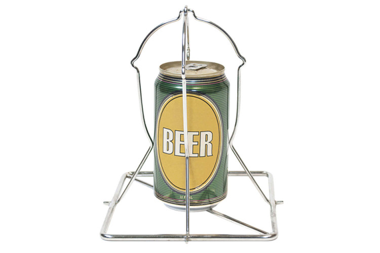 Support à rôtir vertical pour canette de bière et poulet Big Green Egg - Ustensile pliable
