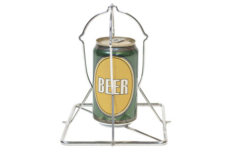 Support à rôtir vertical pour canette de bière et poulet Big Green Egg - Ustensile pliable