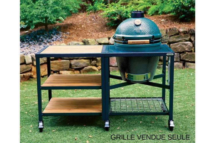 Grille en inox rangement barbecue Big Green Egg meuble d'extension