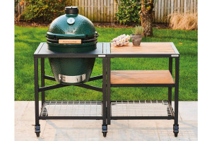 Grille en inox rangement barbecue Big Green Egg meuble d'extension 2
