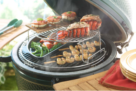 Tablettes latérales en acacia pour Big Green Egg Large