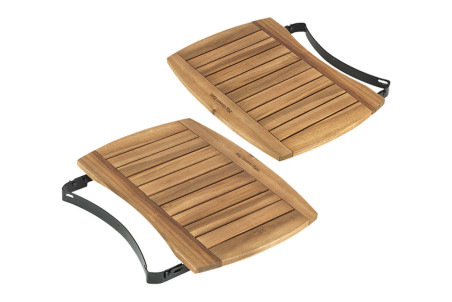 Tablettes latérales en acacia pour Big Green Egg Medium
