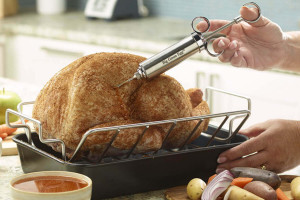 Seringue de cuisine Big Green Egg en acier inox - 2 aiguilles 2